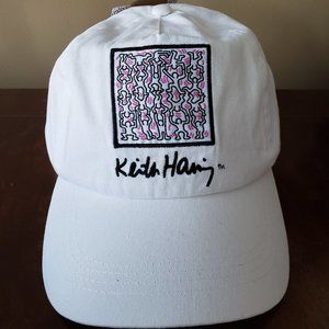 Keith Haring Baseball Cap White Cotton Men's One Size Adjustable